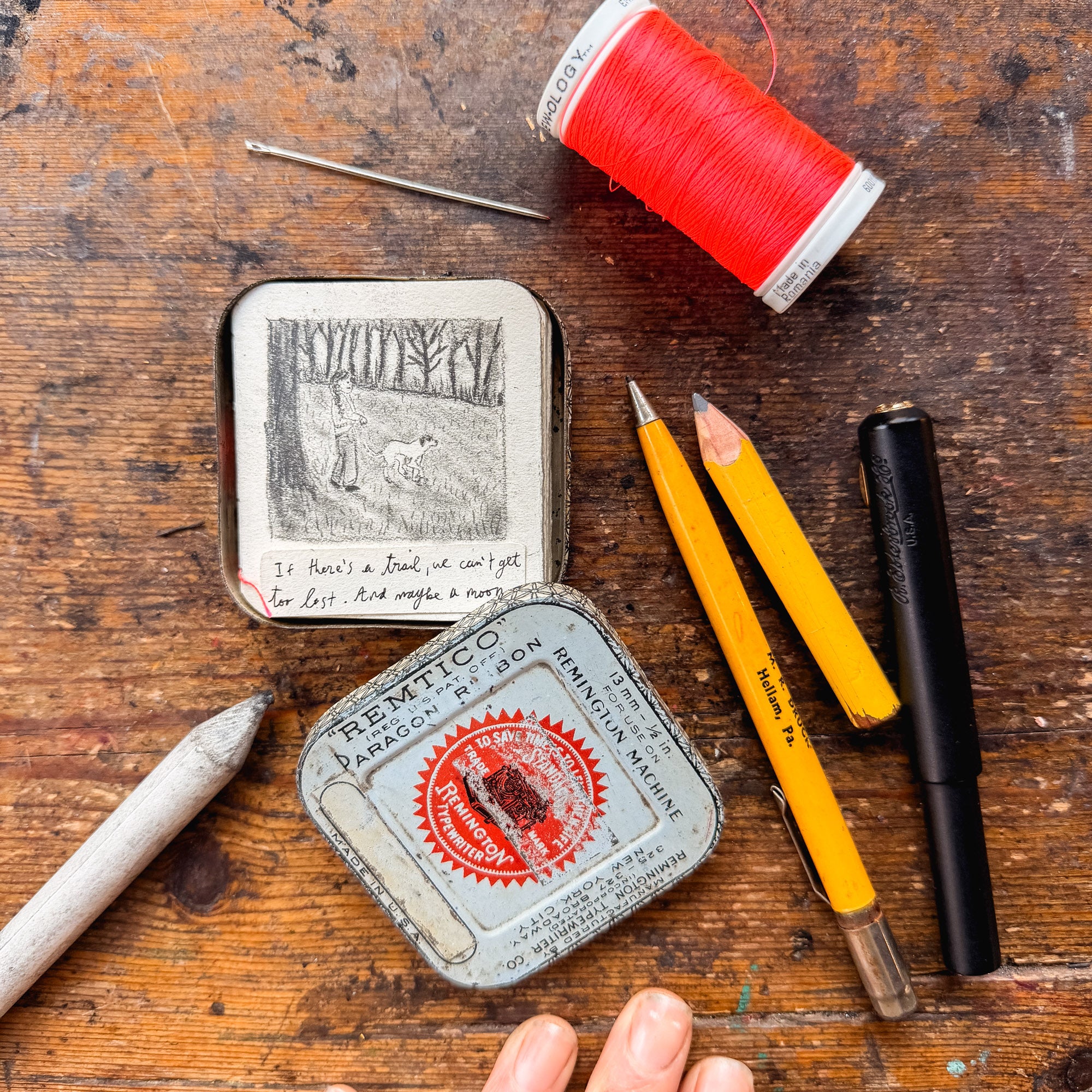 Old English Round Tinned Bookbinding Kit