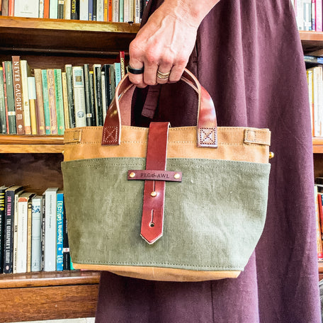 Mini Tote with Army Bag: Custer Green