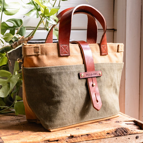 Mini Tote with Army Bag: Custer Green
