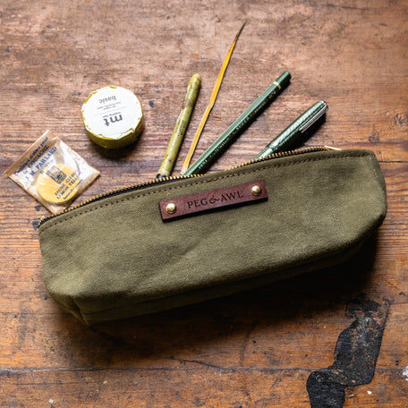 Drafter Pouch with Vintage Military Duffle Bag: Elmer