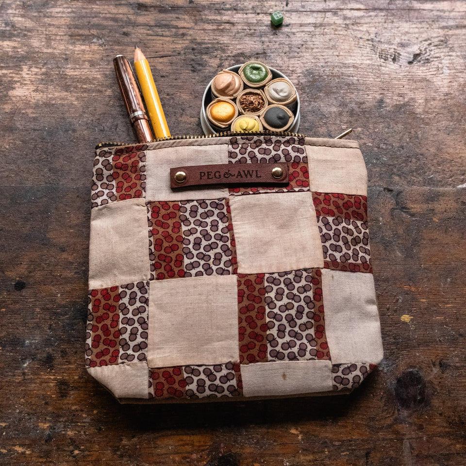 Pouch with Late 1800s Quilt Block: Elio