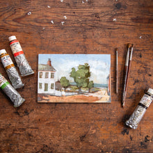 Framed Original Plein Air Painting by Walter Kent: Mark Twain’s Boyhood Home, Hannibal MO