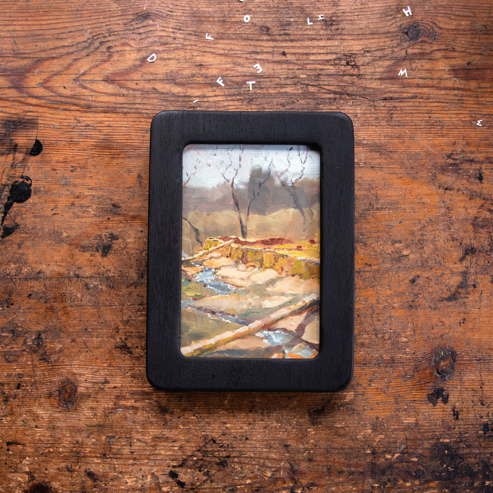 Framed Original Plein Air Painting by Walter Kent: Harmony Hill Ruins