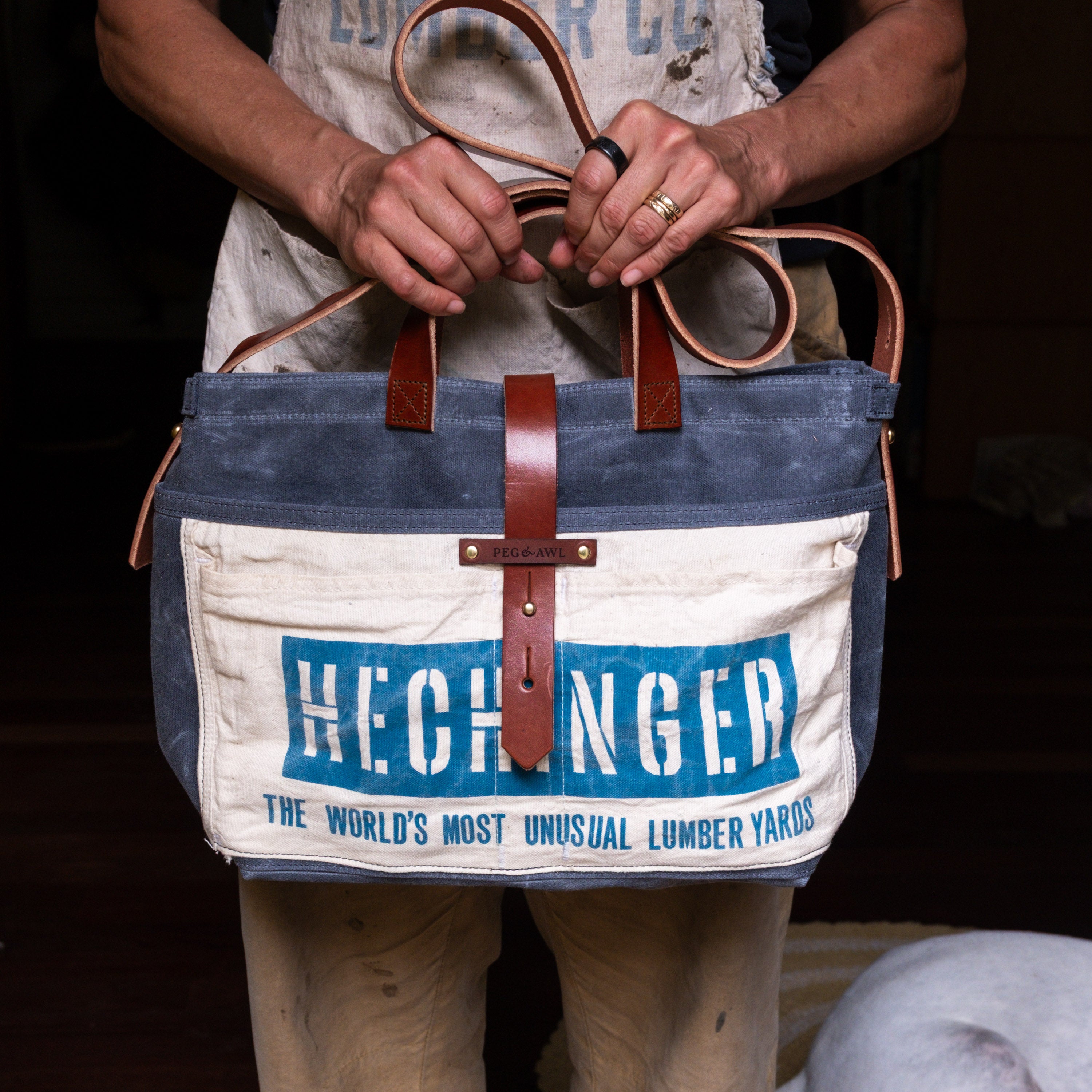 Standard Tote with Vintage Hardware Store Apron: Hechinger