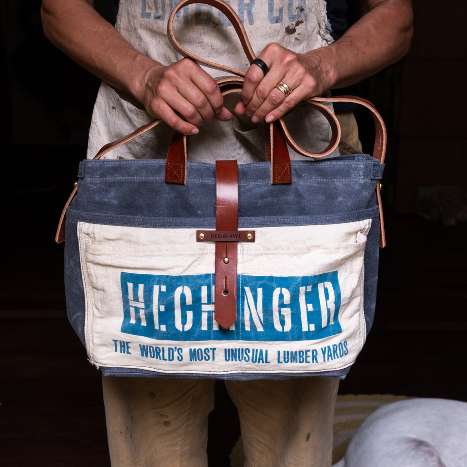 Standard Tote with Vintage Hardware Store Apron: Hechinger