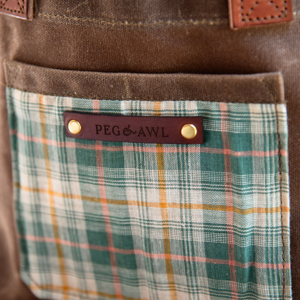 Pipit Tote with 1920s Plaid Textile: Katya