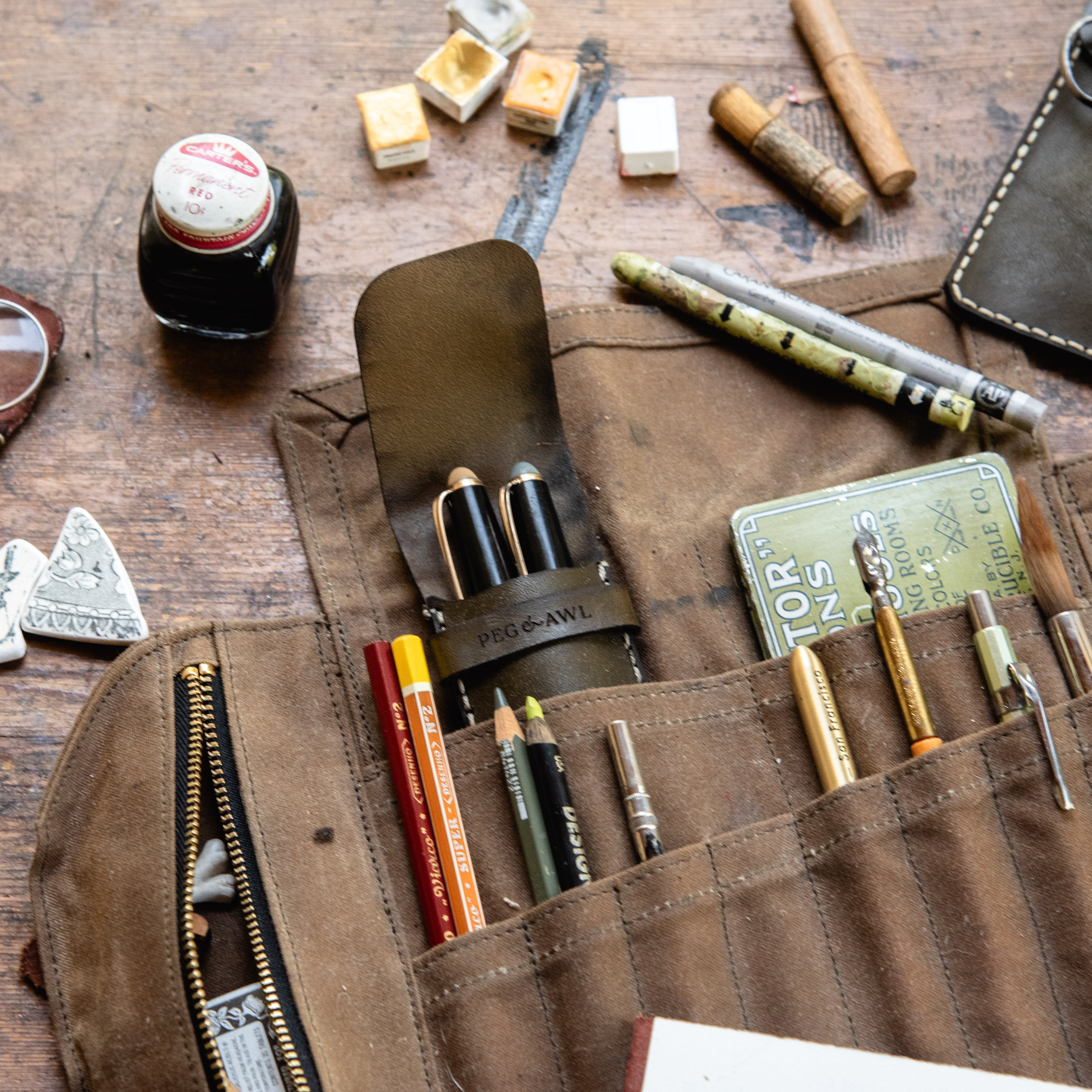 Leather Scraplings Pouch: Harper