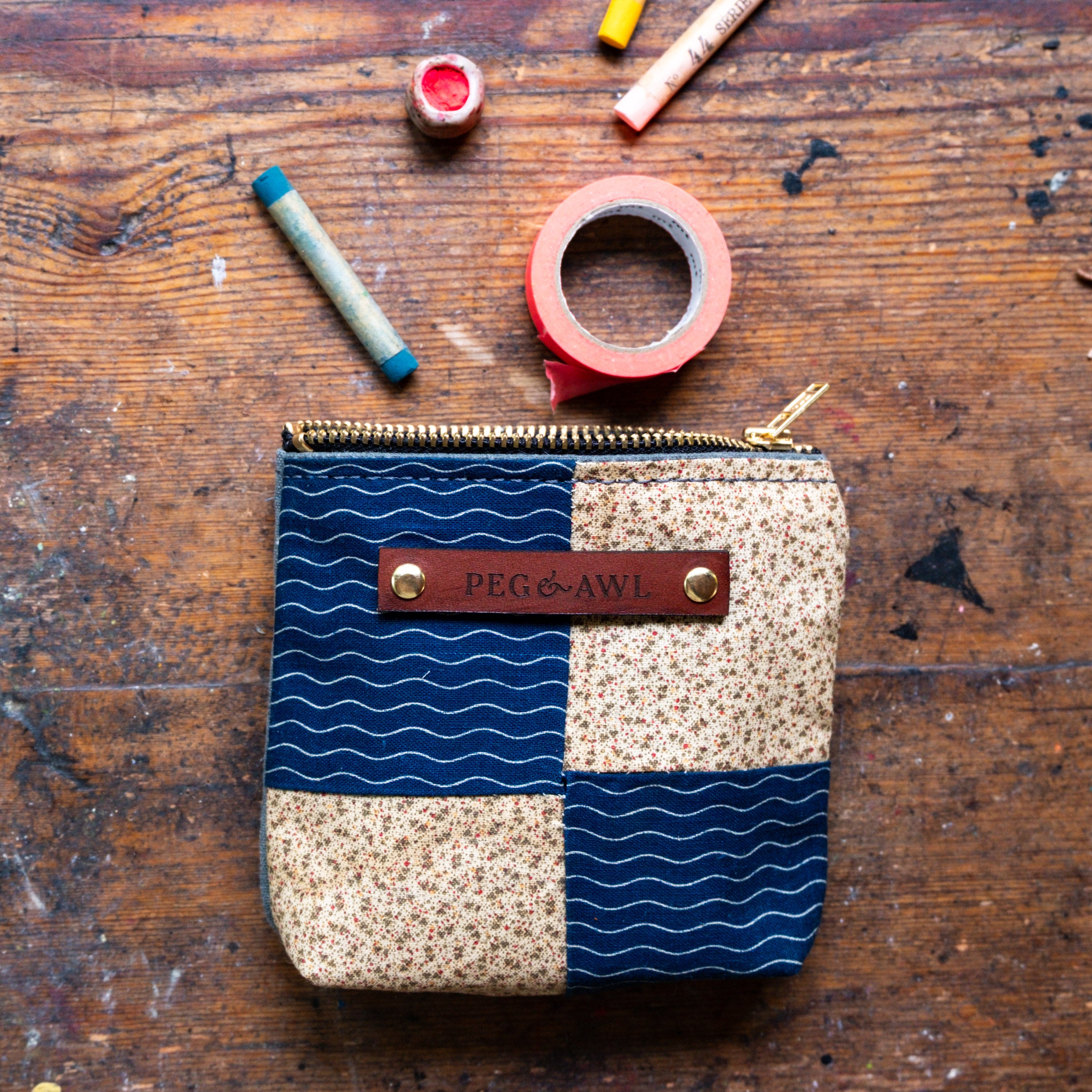 Pouch with Late 1800s Orphan Squares: Leeloo