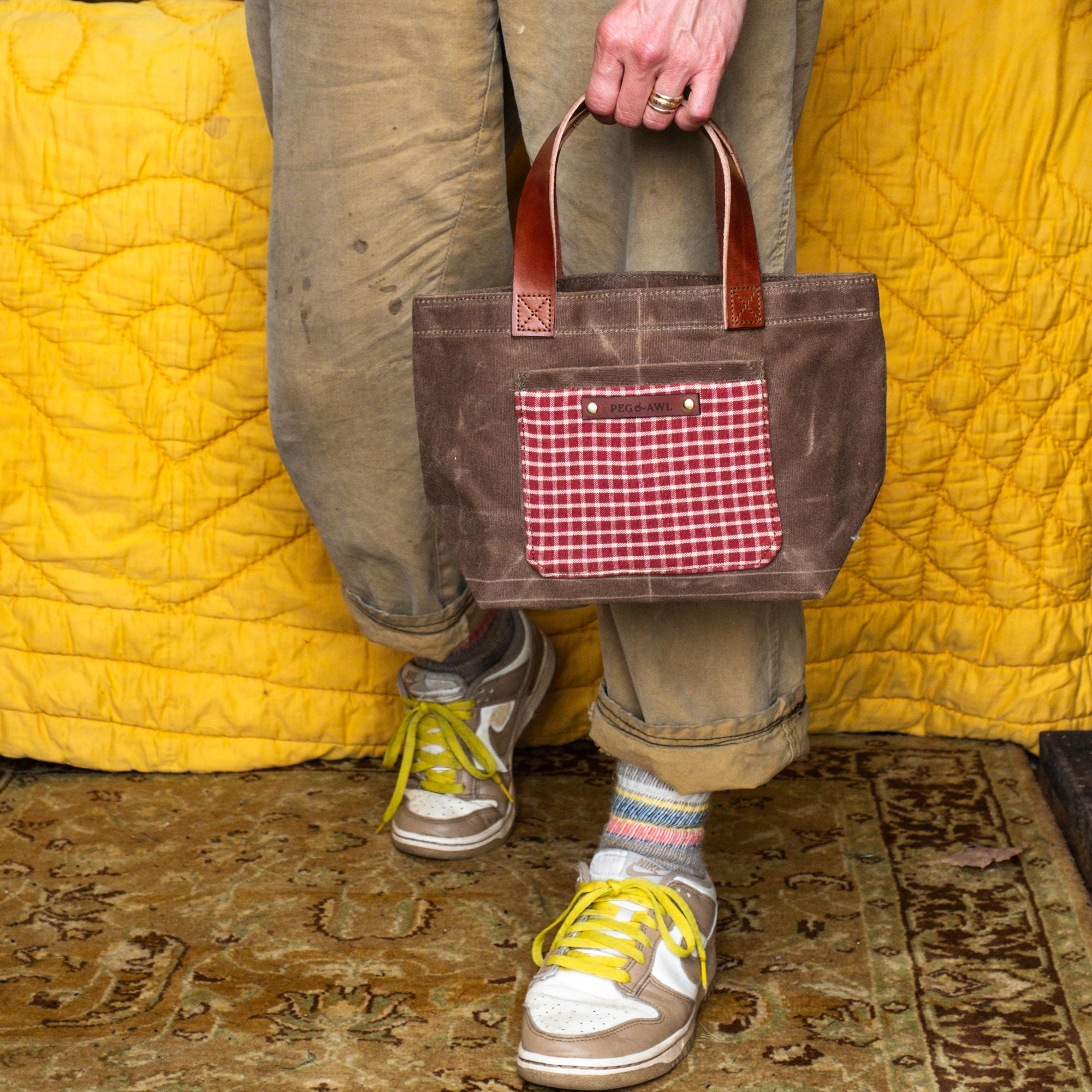 Pipit Tote with 1980s Vintage Textile: Leidi