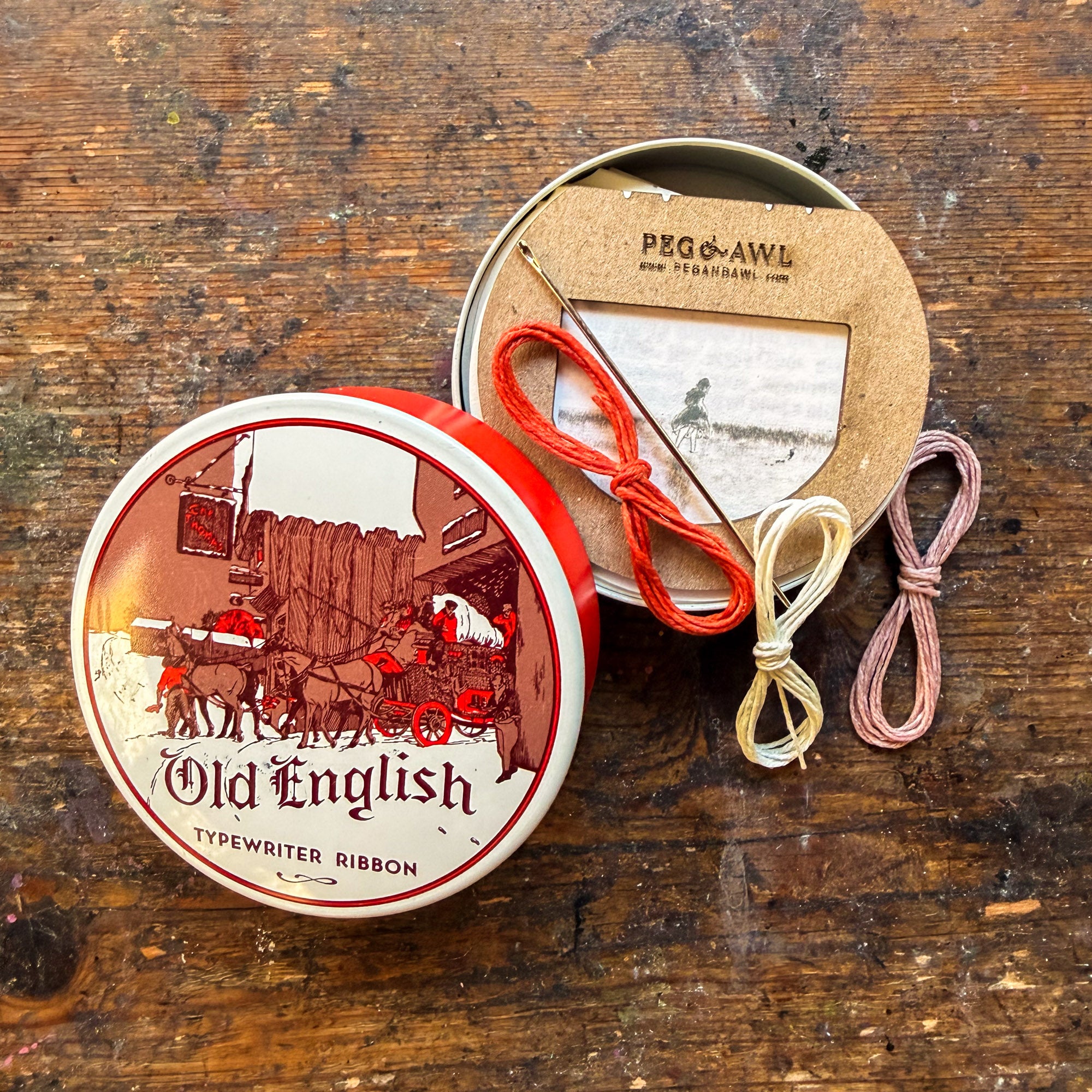 Old English Round Tinned Bookbinding Kit