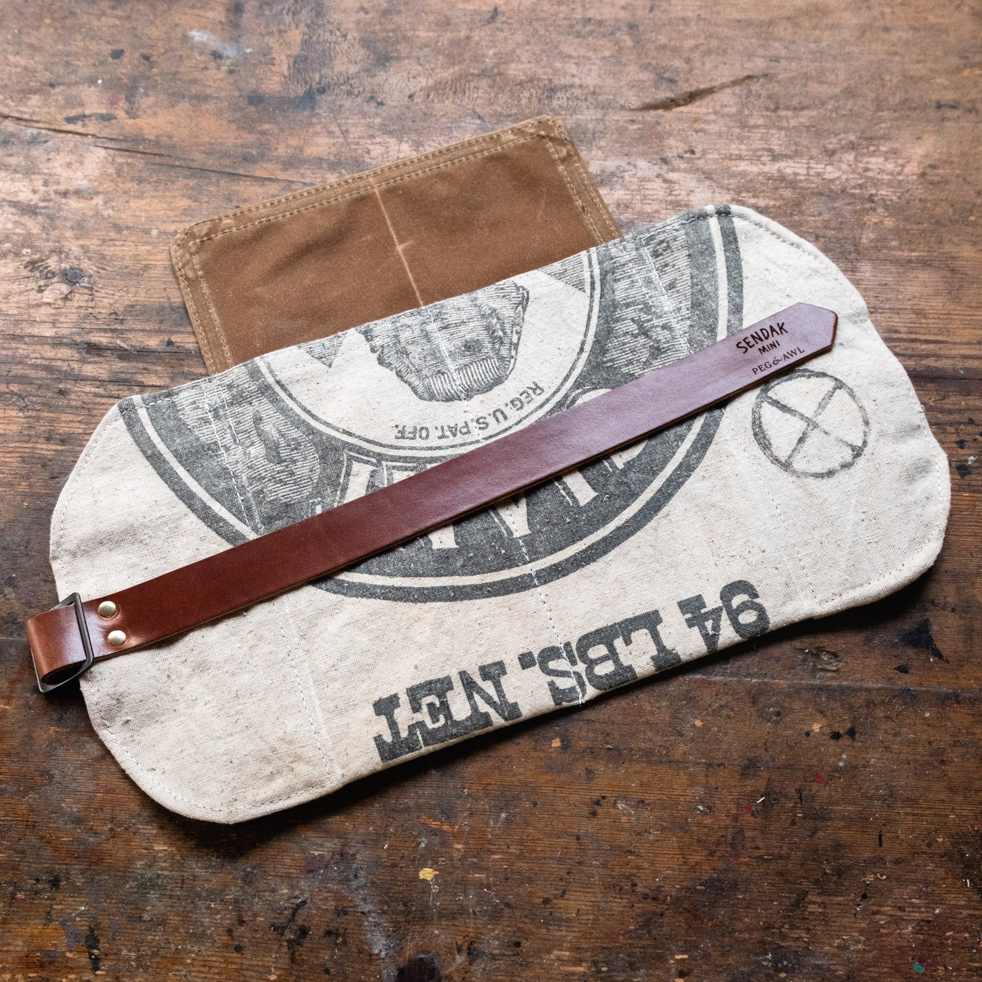Sendak Mini Artist Roll with Early 1900s Cotton Cement Bag: Portland