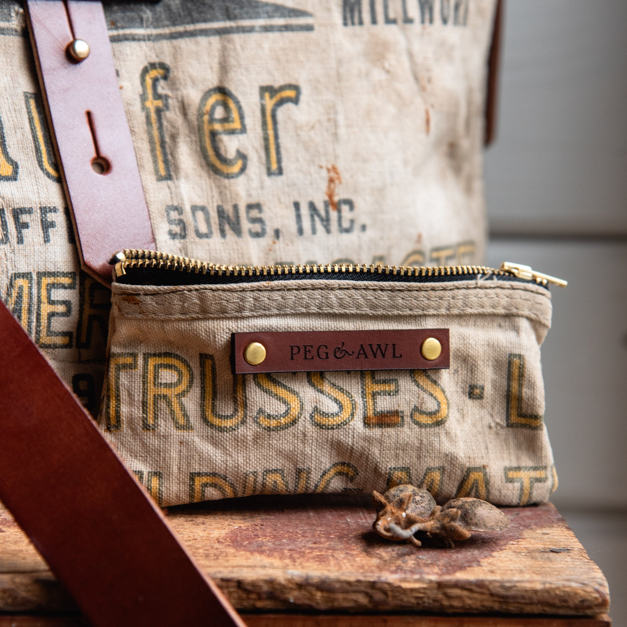 Standard Tote and Pouch with Mid-Century Hardware Store Apron: Stauffer