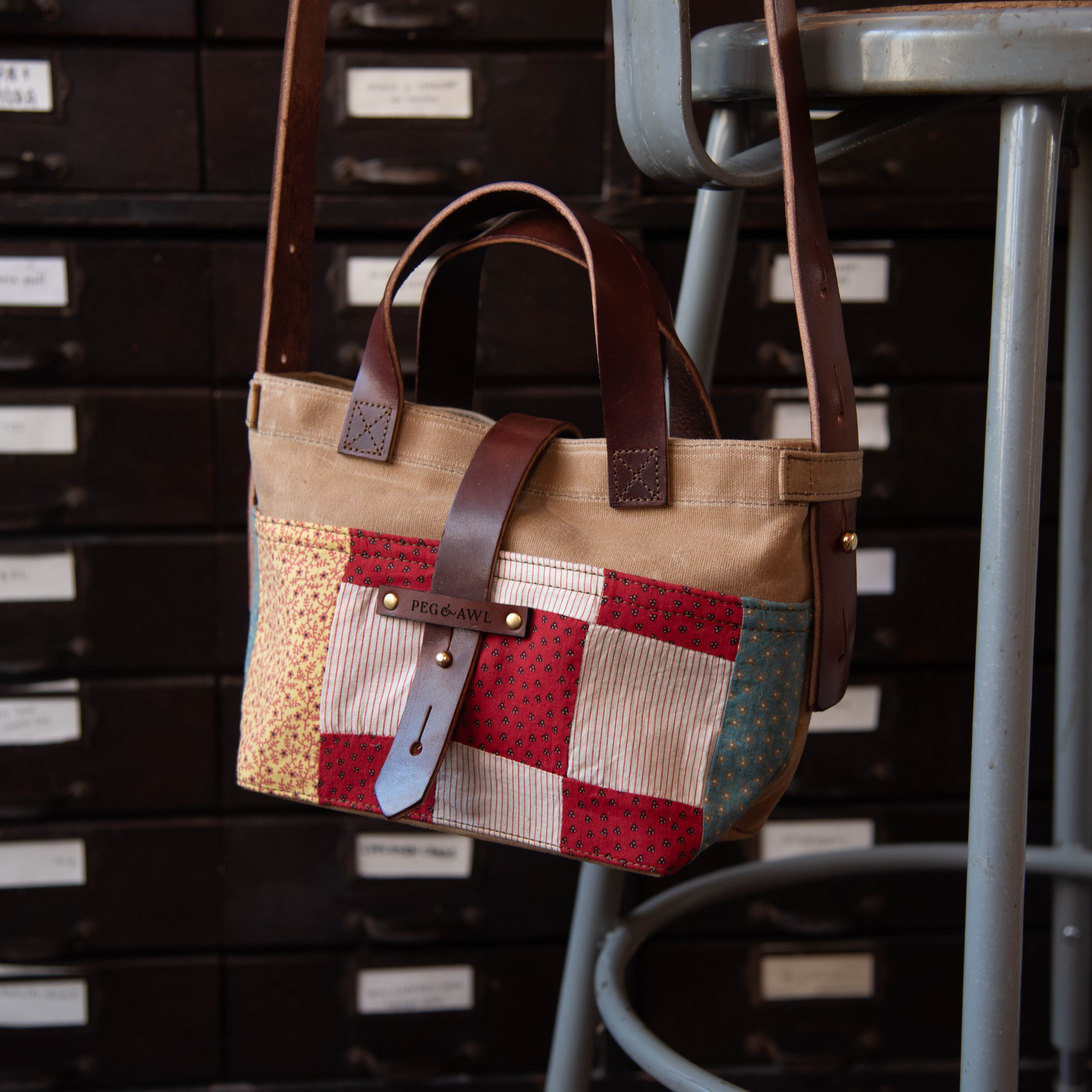 Mini Tote with Early 1900s Quilt: Katie