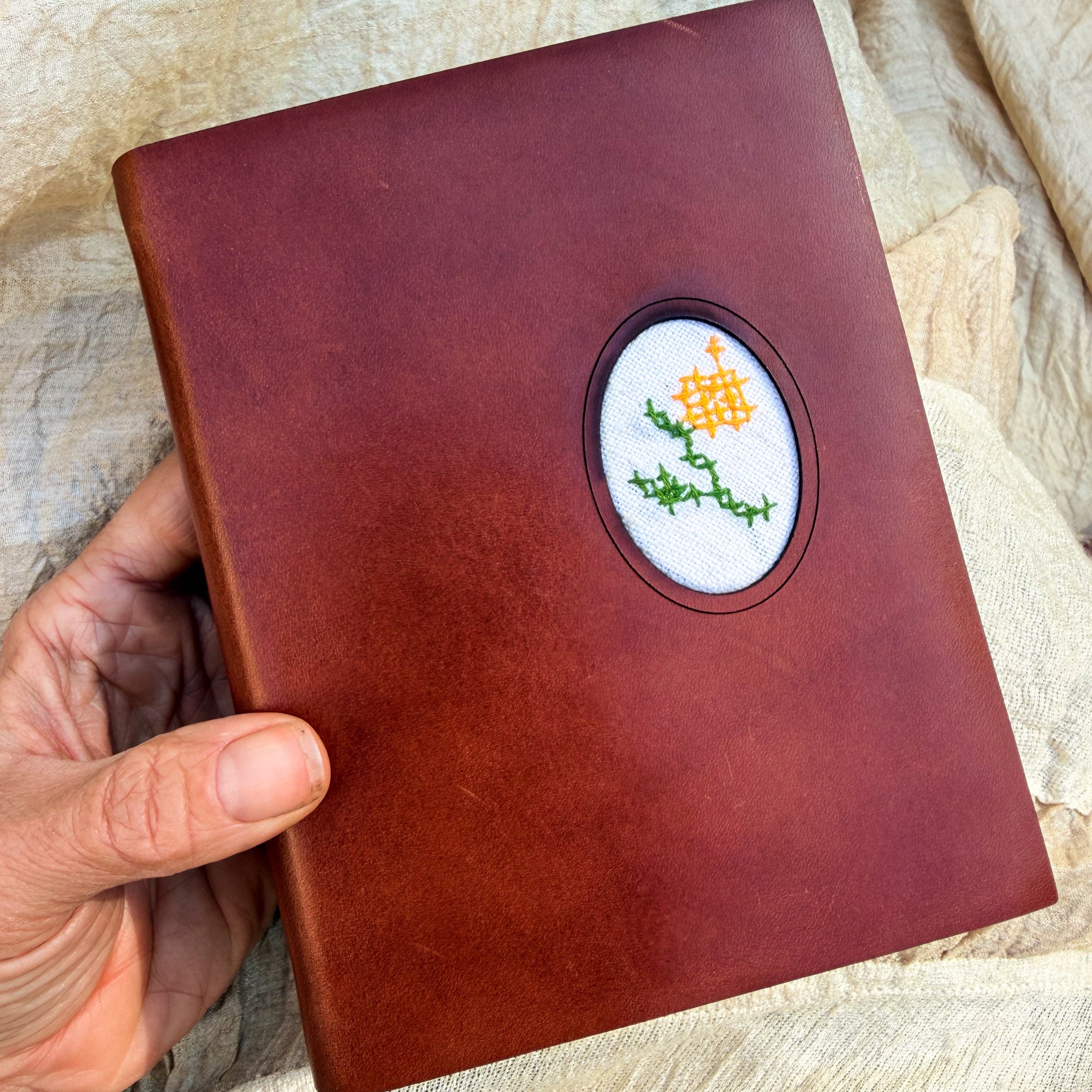 Standard Journal with Vintage Embroidery: Rosa
