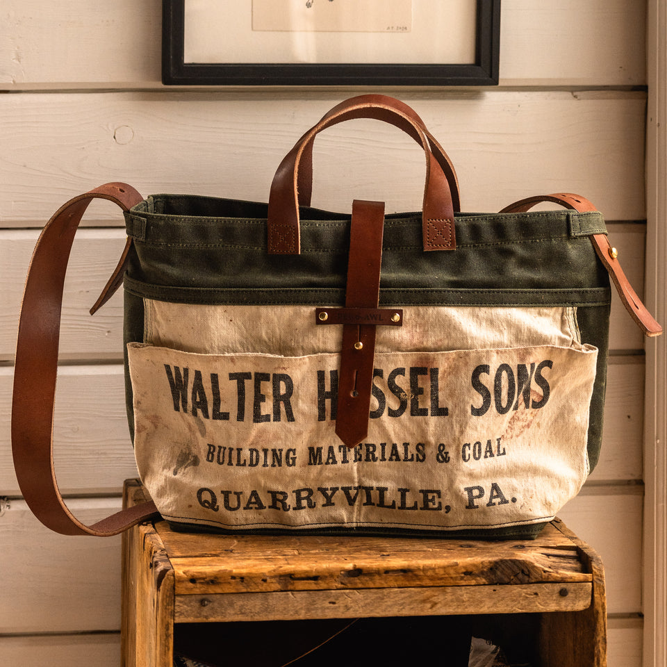 Waxed Canvas Tote with Mid-Century Apron: Walter & Sons