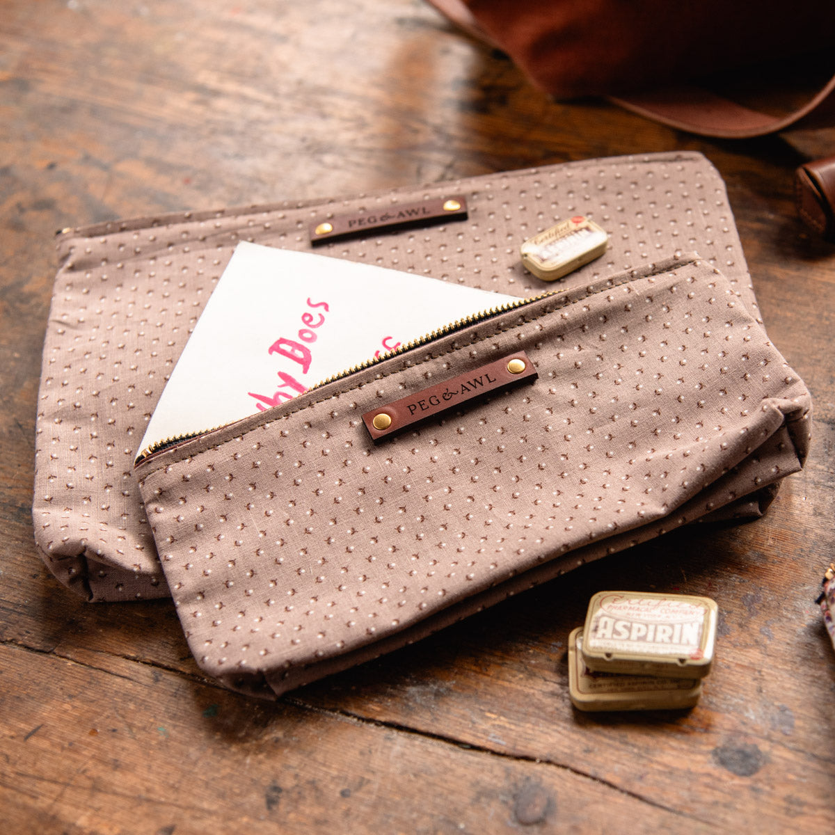 Scholar Pouch with Mid-Century Dressmaker’s Fabric: Florence