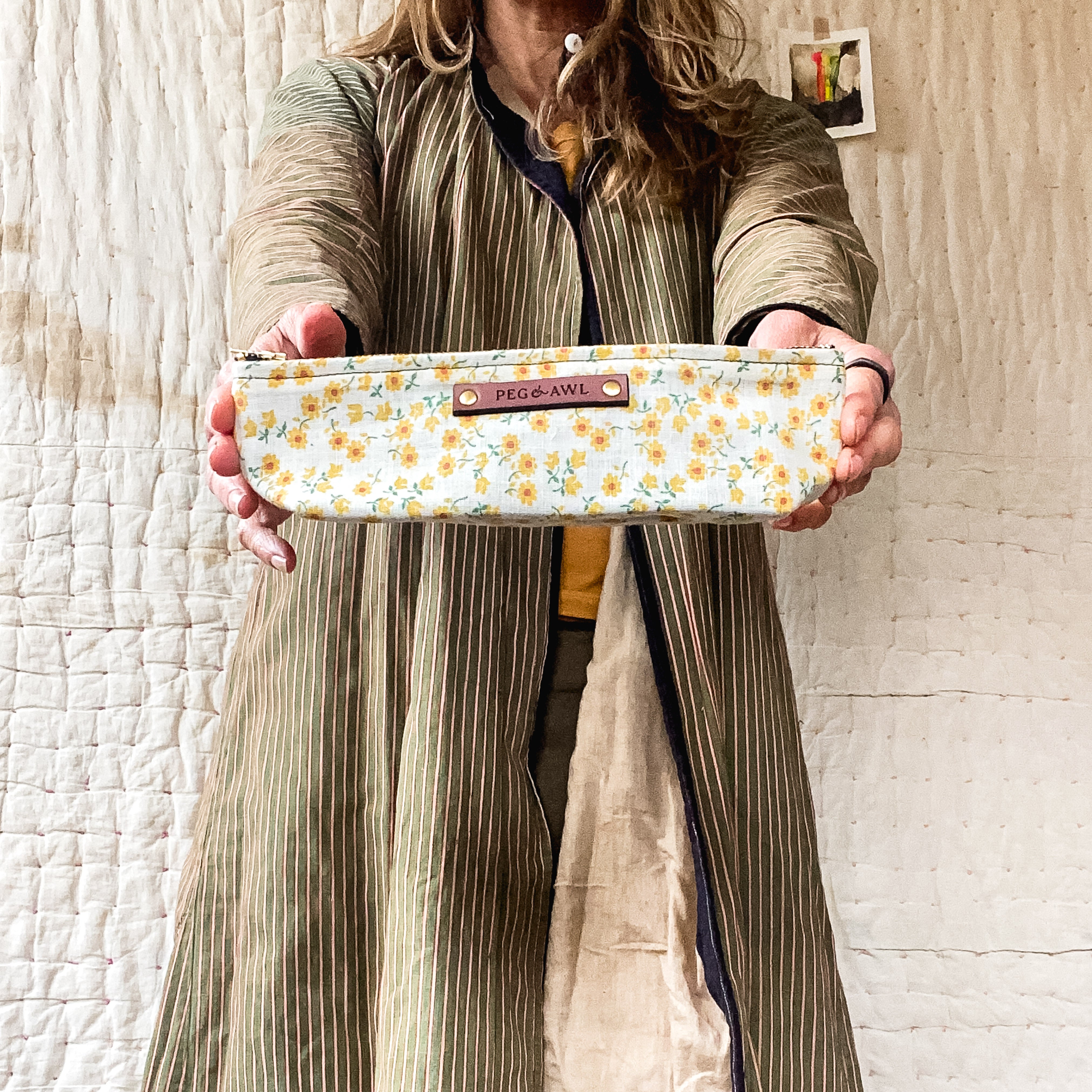 Drafter Pouch with Mid-Century Cotton Floral: Camille