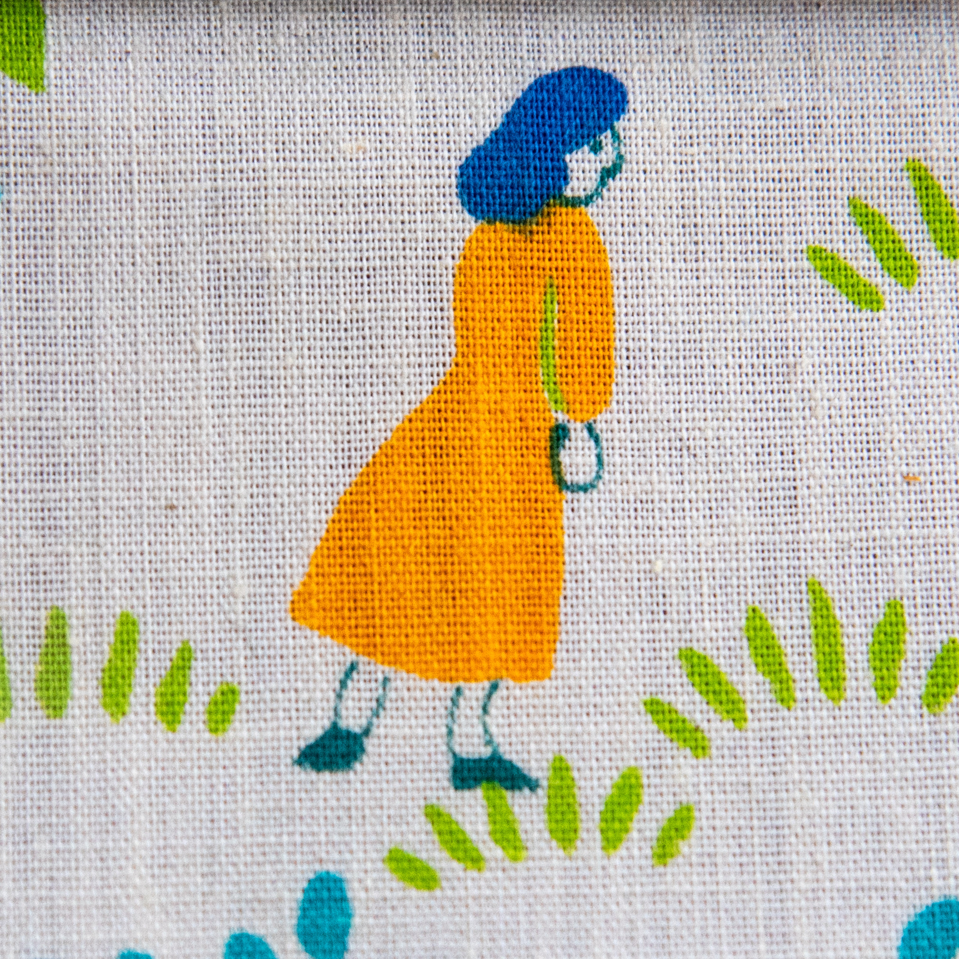 Scholar Pouch with Mid-Century Cotton Print: Eddie