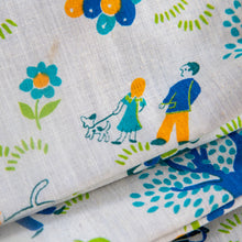 Scholar Pouch with Mid-Century Cotton Print: Eddie