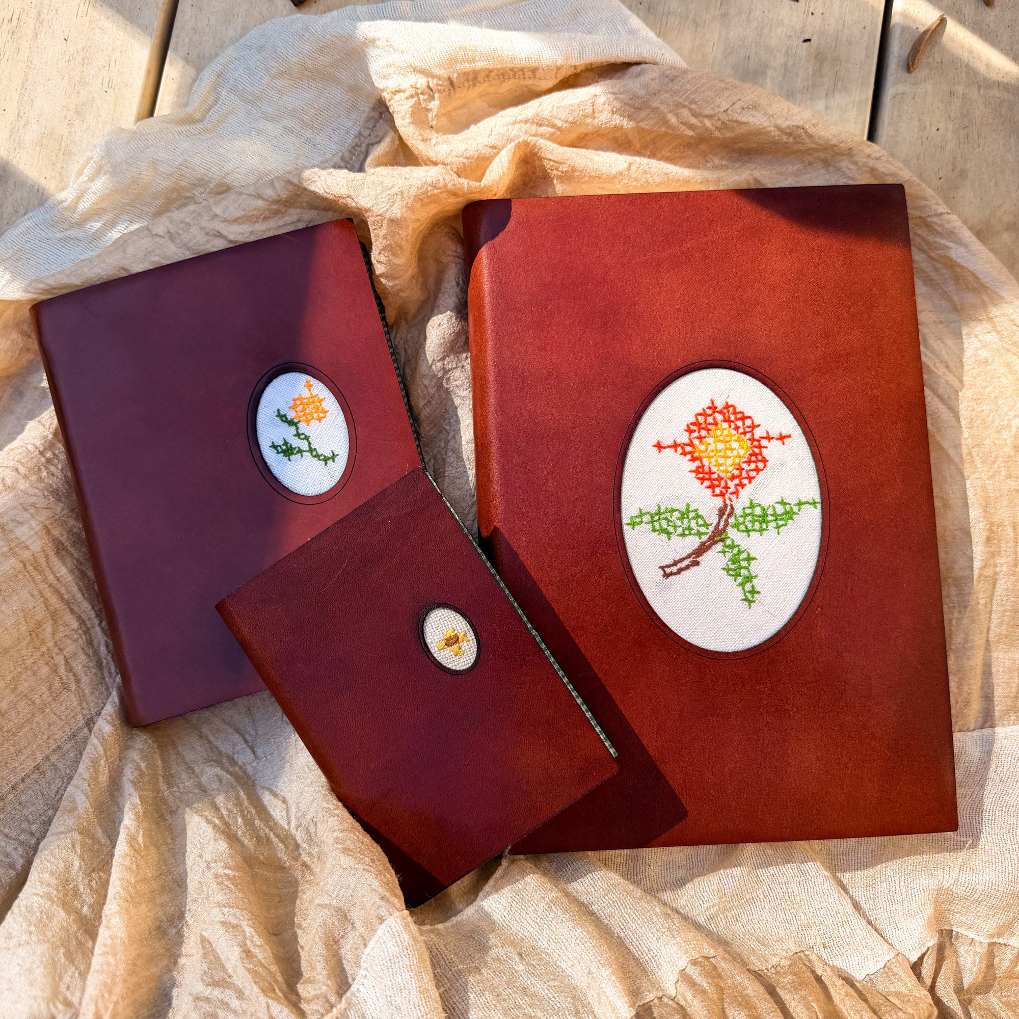 Pocket Journal with Vintage Embroidery: Felix