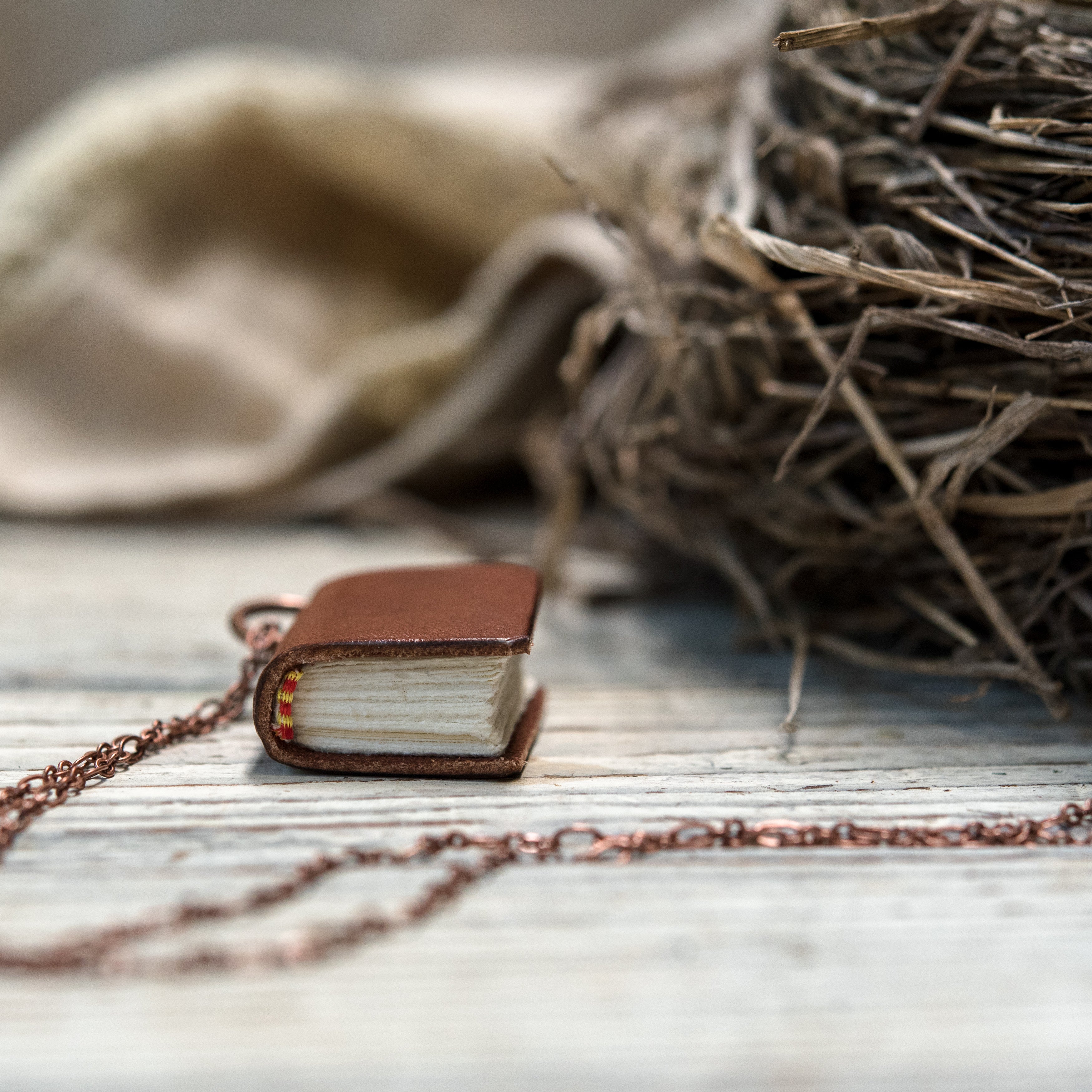 The Harper Book Necklace (brown)