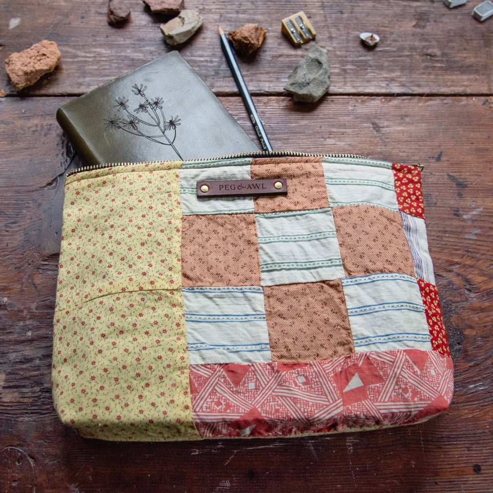 Maker Pouch with Late 1800s Quilt: Amelia No. 2