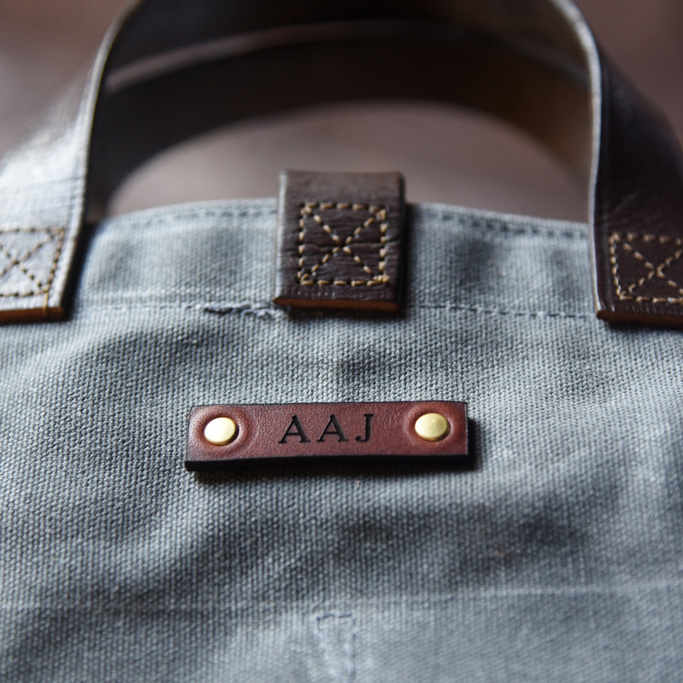 Custom Monogramming for Waxed Canvas