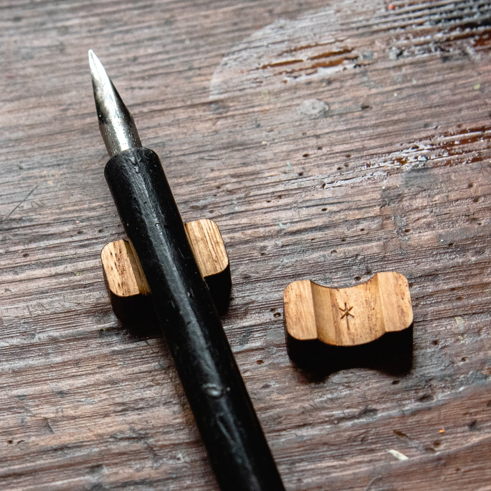Brush Rest Trio made from Reclaimed American Chestnut