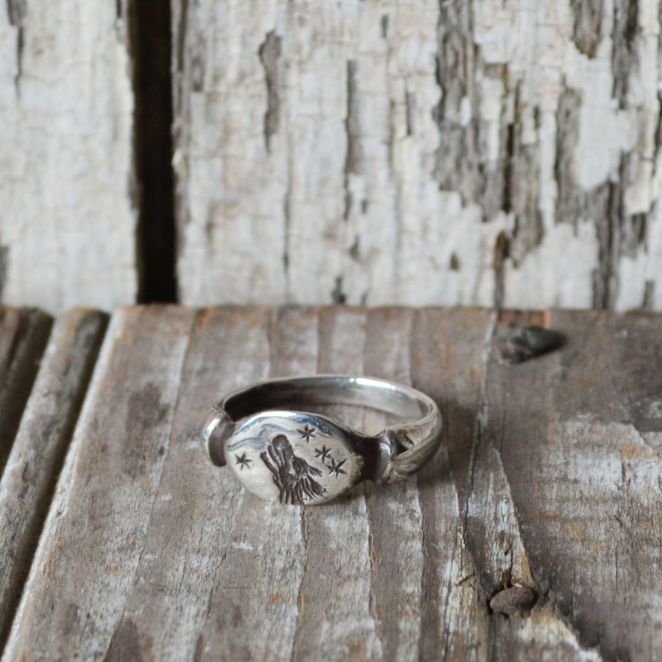 Wolf + Stars Ring
